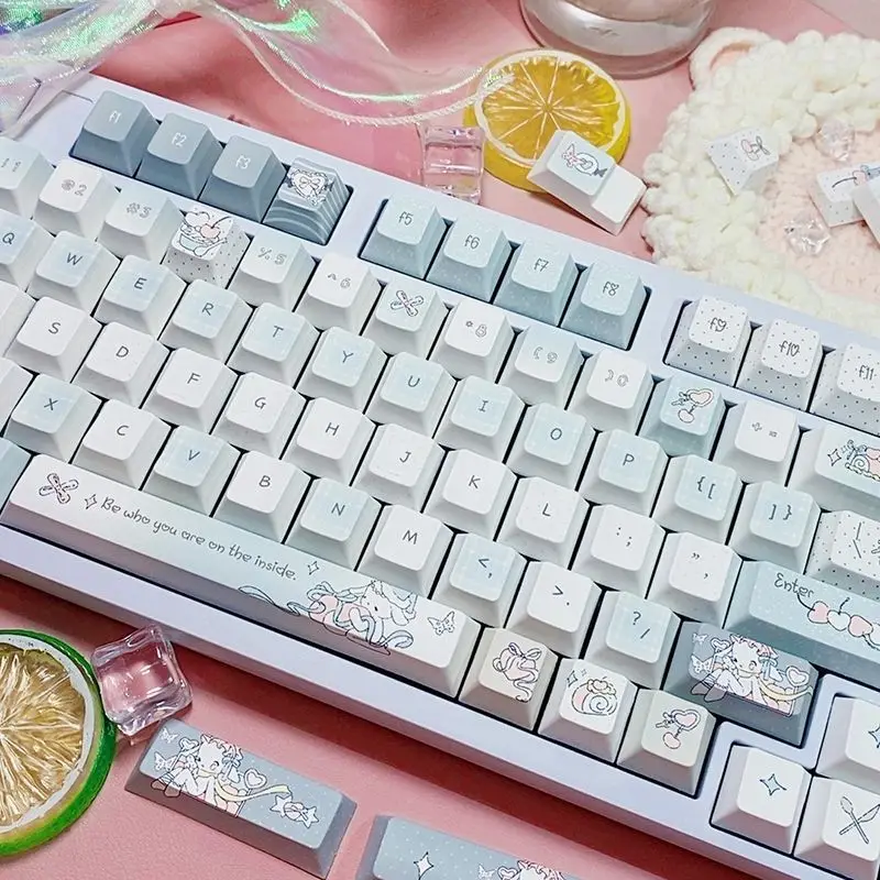 Sleepy sheep keycap PBT high value five-sided hot sublimation new original factory adapted mechanical keyboard 60-108