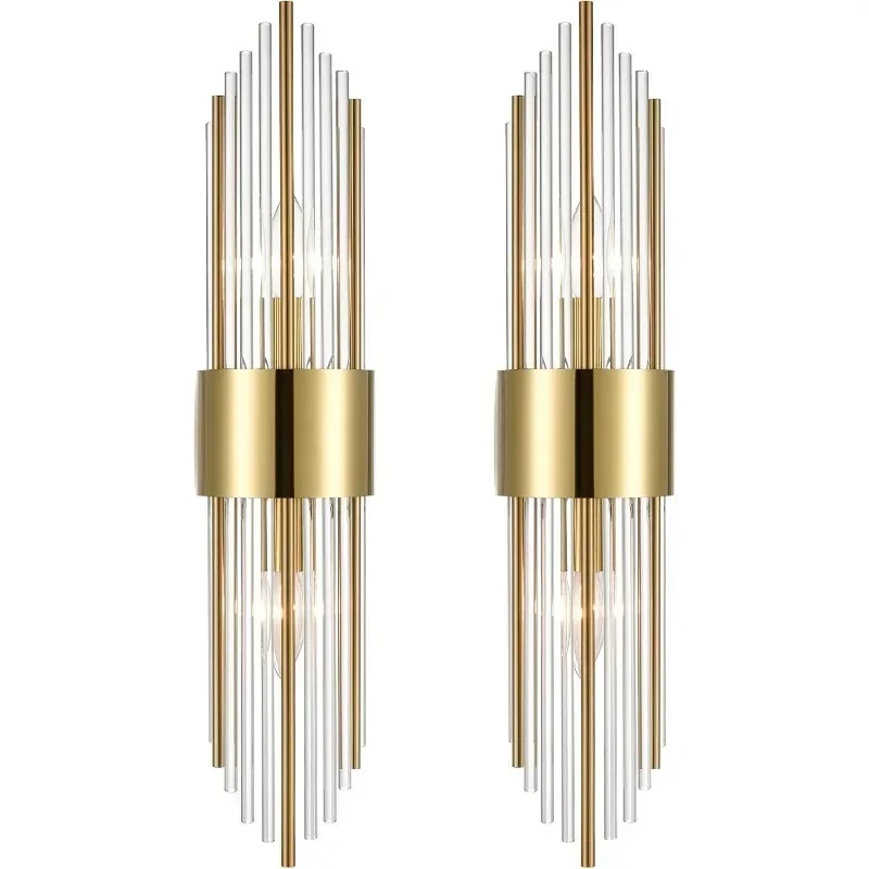 

Glass Crystal Luxury Wall Light Fixtures for Bedroom Living Room Bathroom Vanity Mirror