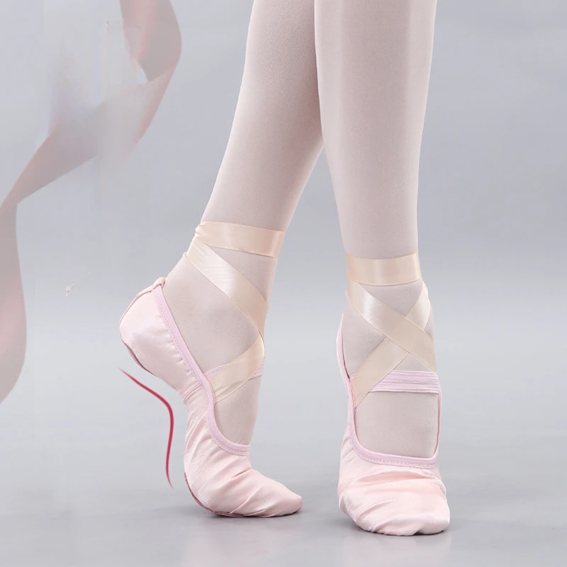 

Dance shoes satin strap cat claw acrobatic ladies ballet pointe shoes chaussure danse latine femme