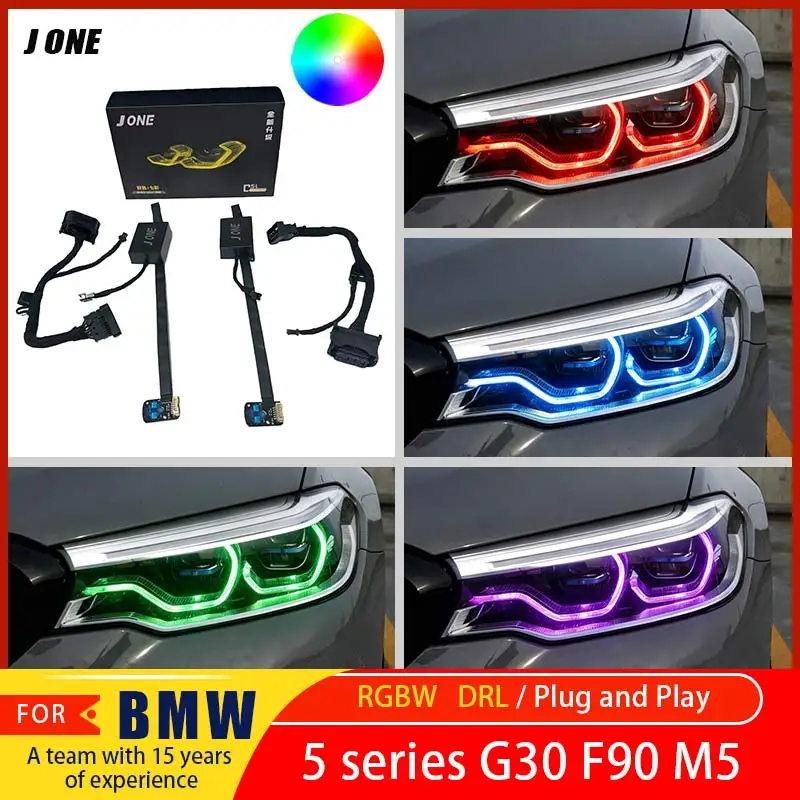 J ONE Suitable for BMW M5 F90 G30 G31 G38 5 Series G32 6GT Pre-LCI RGB DRL Multi-color LED Panel Daytime Running Light Module