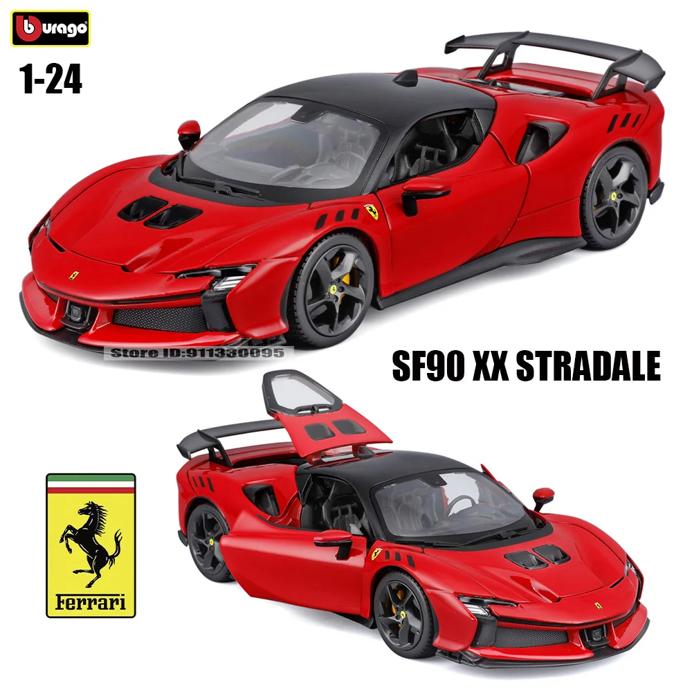 

Bburago 1:24 Ferrari SF90 XX STRADALE, официально лицензированный сплав, роскошный автомобиль, литая под давлением модель автомобиля, коллекция игрушек, подарок
