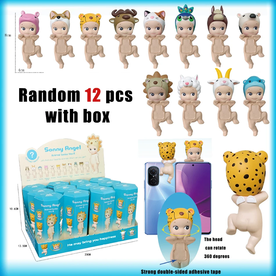 1-12pcs Sonny Angel Hippers Mystery Box Blind Box Lying Down Angel Series Anime Figures Toys Cute Cartoon Surprise Box Guess Box