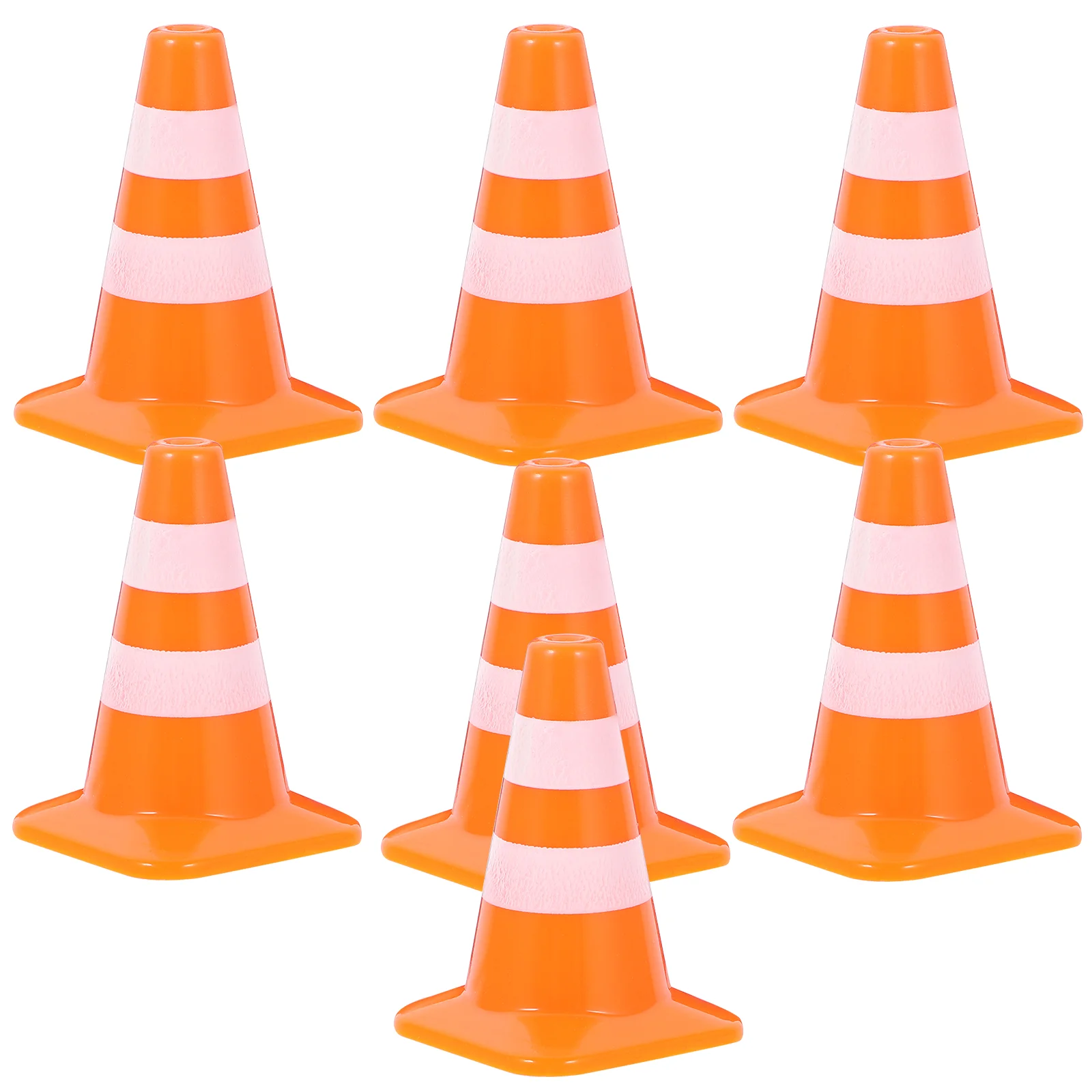 

7 Pcs Road Sign Traffic Cones Desktop Mini Soccer Roadblocks Figures Kids Outdoor Toys Simulation Signs Hat Toddler