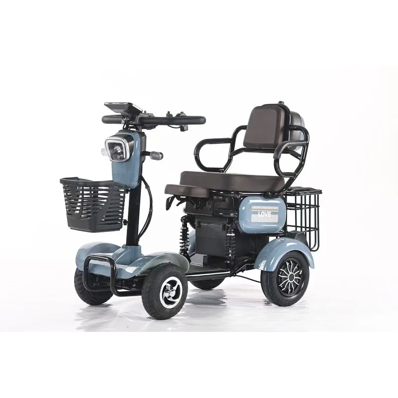 Trike Lithium Battery for Adults Electric Tricycles Lead Acid Battery 300W48V20A Elderly Foldable One Seat 4 Wheels Electric