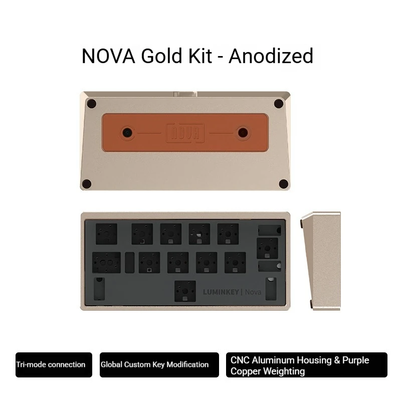 BITCED LUMINKEY NOVA Wired Mini Mechanical Keyboard Kit Aluminiumlegierung Hot Swap 12Keys Minimalistisches Layout Benutzerdefiniertes Tastaturzubehör 4