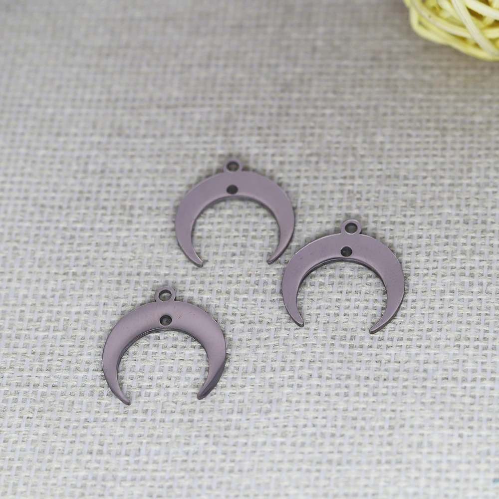 3pcs Trend Crescent Stainless Steel Pendant Charm For Jewelry Making DIY Earrings Connector Moon Necklace Craft Accessories