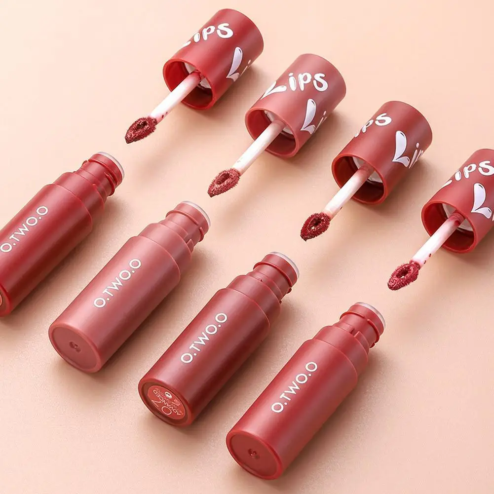 6 ألوان أحمر شفاه سائل غير لامع مخملي خفيف الوزن غير لزج مقاوم للماء يدوم طويلاً ملمع شفاه ملمع شفاه مستحضرات تجميل #6