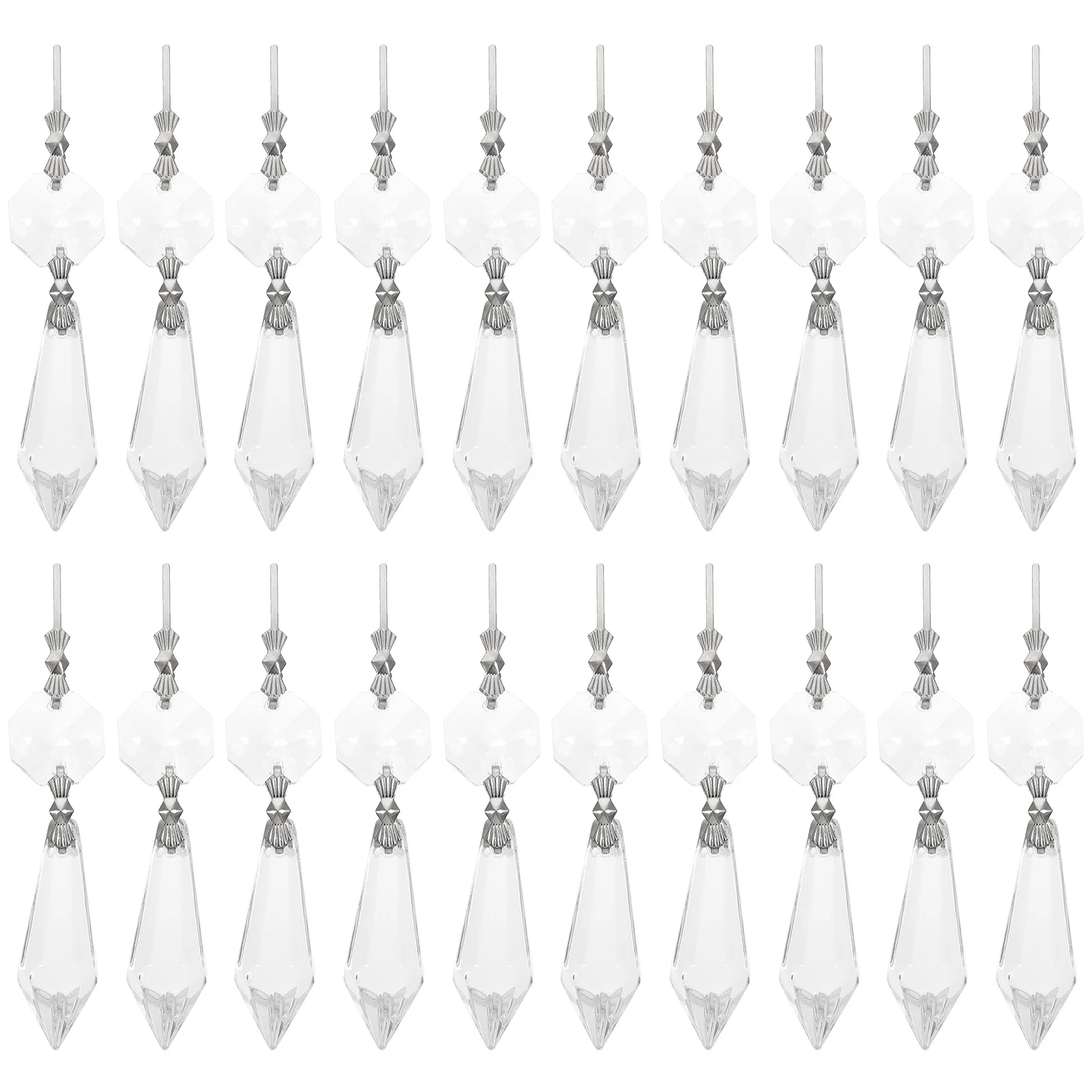 

20 Pcs Prism Ornament Lamp Replacement Parts Chandelier Accessory Crystals Pendant Hanging of The Lid