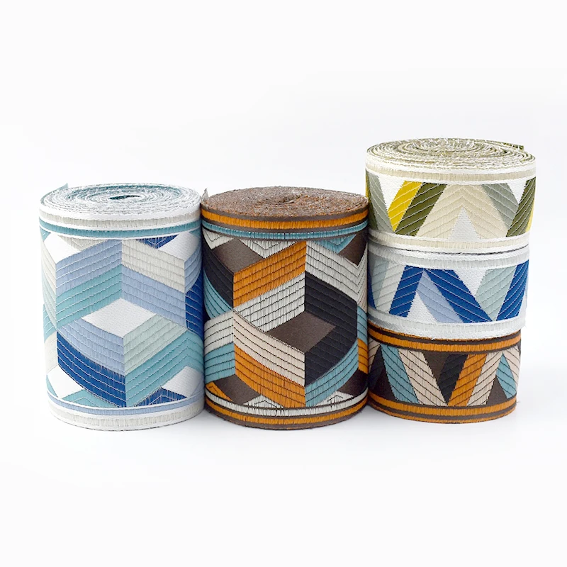 

2Meters 3.5/9cm Polyester Cotton Embroidered Webbing Band Bag Straps Curtain Decor Lace Ribbon Trims DIY Sewing Accessories