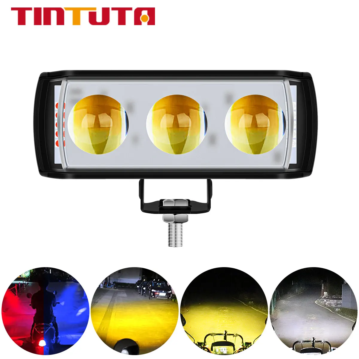 Motorcycle LED Spotlight 12V 2/3/4/5 LED Lens Fog Lamp Auxiliary Headlight DRL Driving Strobe Warning Light for Motor Accessorie
