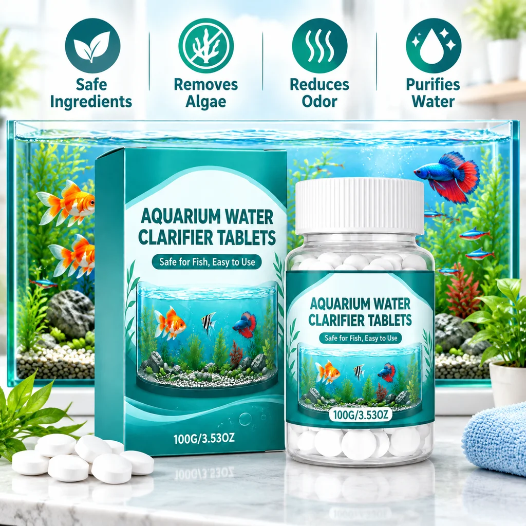 Water Purification Tablets Fish Tank Aquarium Fish Farming Water Treatment Odor Remover Cleaning Fishbowl Water Clarifier 100g