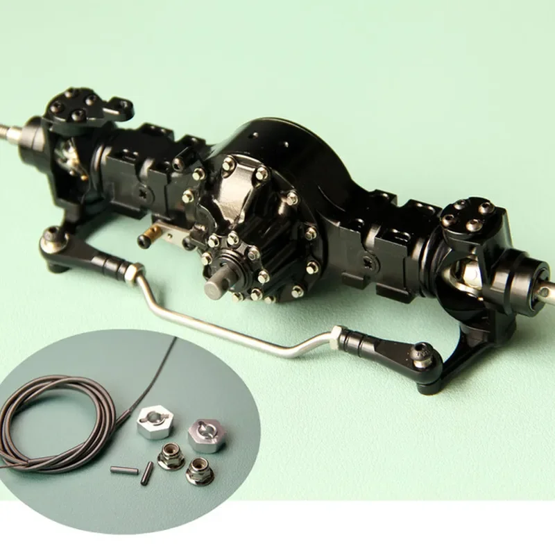 For 1/14 Scale CNC All Metal Tractor Truck Dump Trailer Model with Front Rear Axle Through Bridge and Differential Lock RC