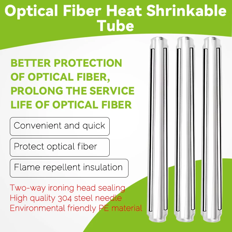 

100/200/500PCS 60mm Double Steel Needle Fiber Optic Protective Tube Fiber Optic Heat Shrink Tubing