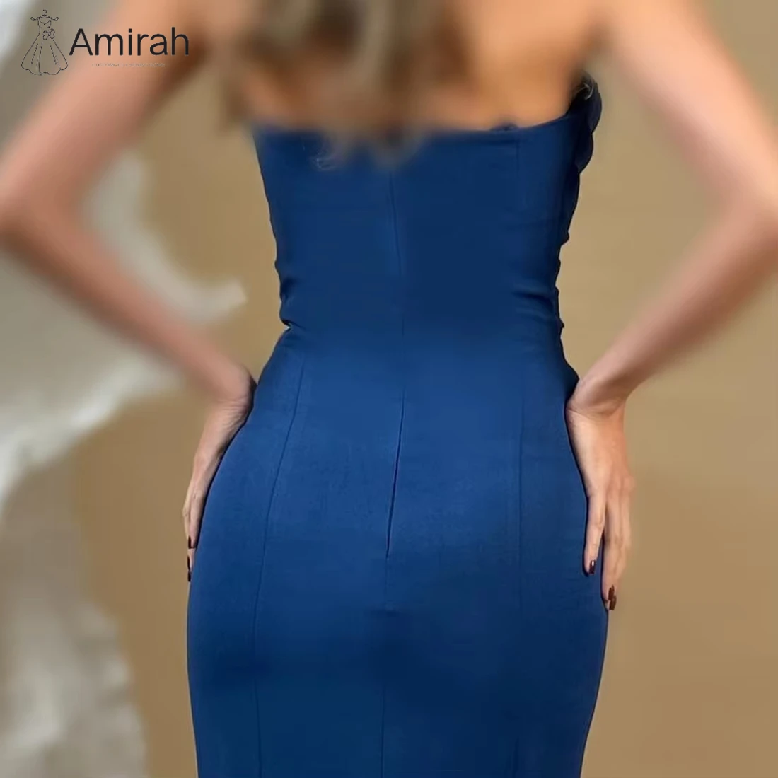 Amirah Custom Made Evening Dresses for Luxury Party Dresses Woman 2025 Fishtail Lotus Skirt Off-shoulder Stretch Satin Prom Gown