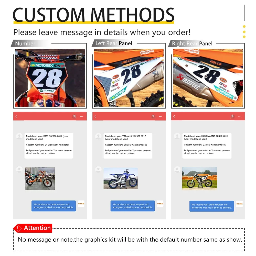 OTOM Customize Motocross Sticker Kit For Husqvarna TE FE  TC FC TX FX FS 150 250 350 450 2016-2026 Holographic Graphics Decals view 6