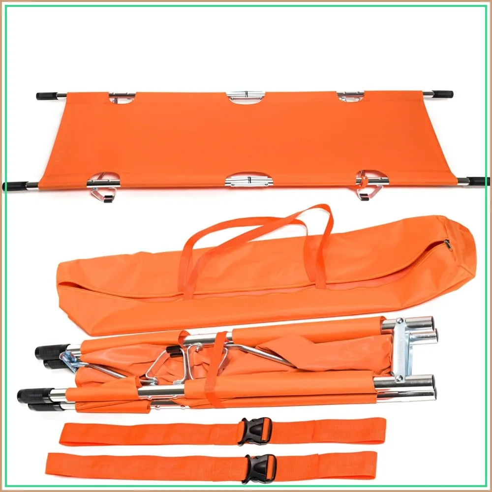 

Folding Stretcher from Top Grade Aluminum Alloy, Heavy Duty Handles, Rubber Feet, Portable for Patient Transport