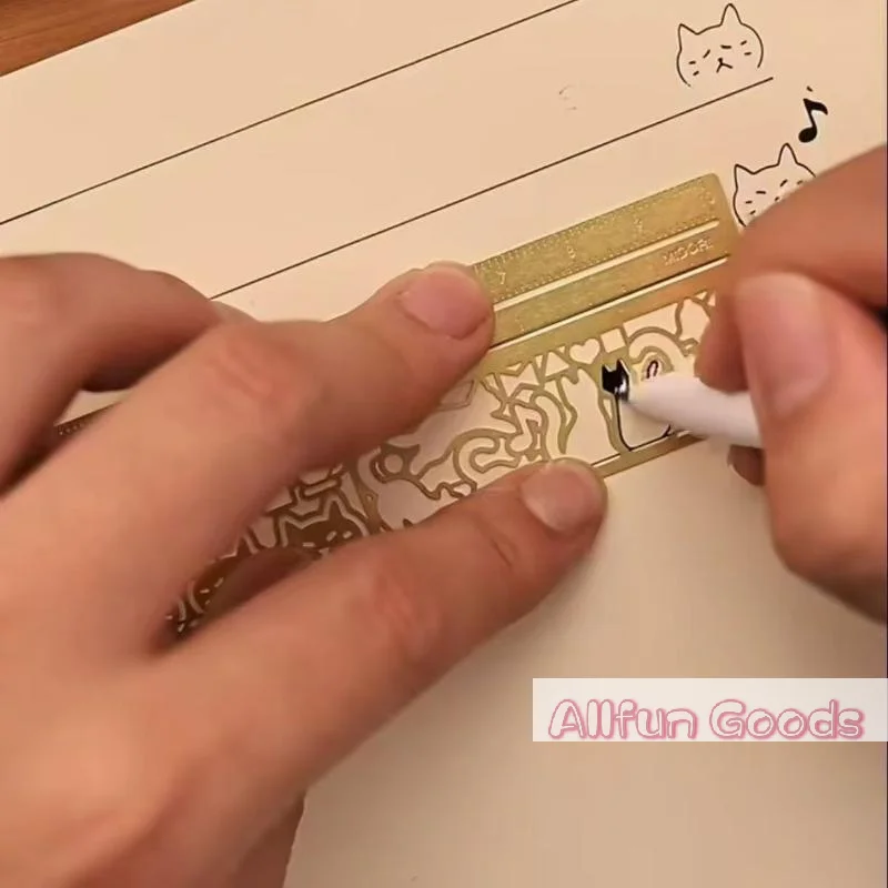 [TG835]1Pc Cute Cat Double Sided Ruler Bookmark Creative Measuring Marker For Diary Planner Notes Student Stationery Gift