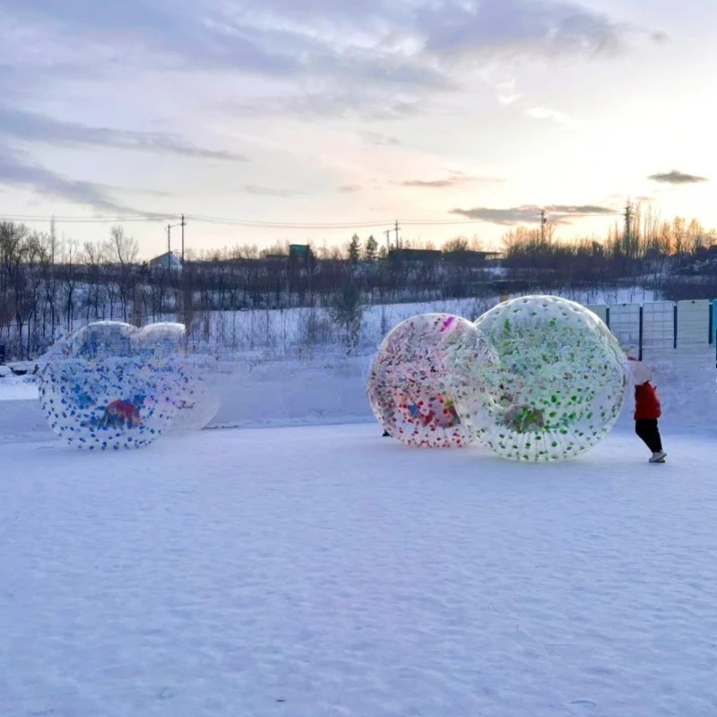 Cold-resistant and wear-resistant snow arch inflatable snowman snow bowling ice bumper ball