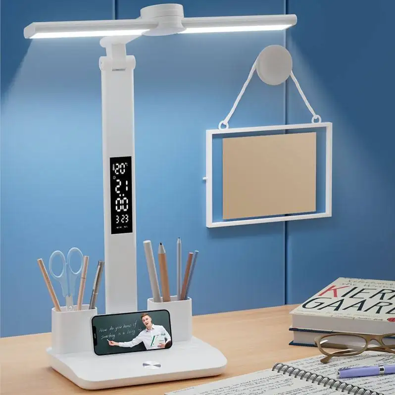 Student Reading Light Emitting Diode Desk Lamp Bedroom Lamp, Light Emitting Diode Clock