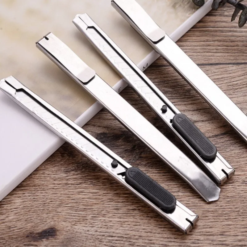 Stainless Steel Utility Knife Small Portable Metal Cutter Office Student Craft Tool