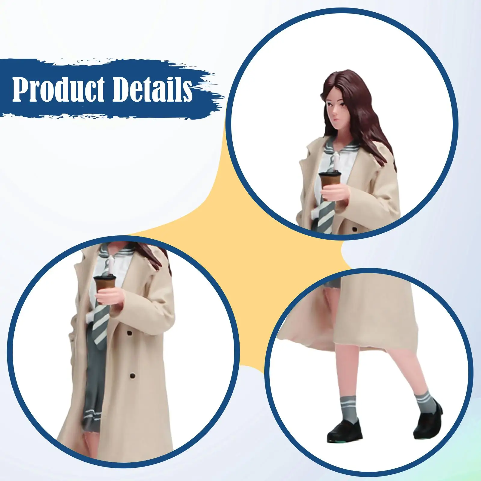 

Миниатюрная фигурка Coffee Girl Street, раскрашенная, стильная, коллекционная, для диорамы, миниатюрная статуэтка для микроландшафта, реквизит для фотосъемки