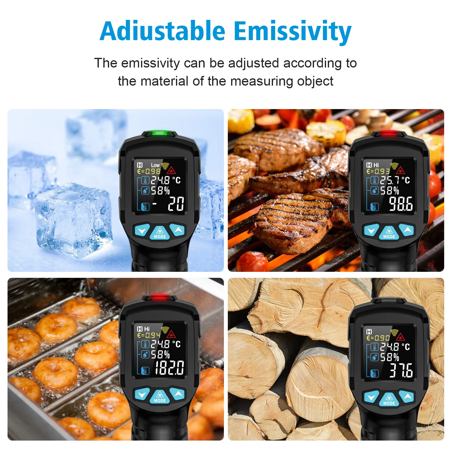 Various Models of Kitchen Food Temperature Test Instrument Multi-function Thermometer Handheld Infrared Thermometer