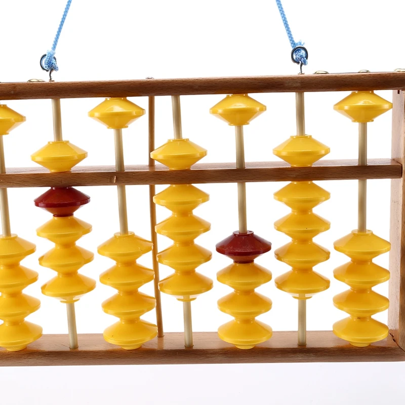 7 Column Non-Slip Hanging Wooden Abacus Chinese Soroban Educational Tool Mathmetic Calculator For Student Teacher