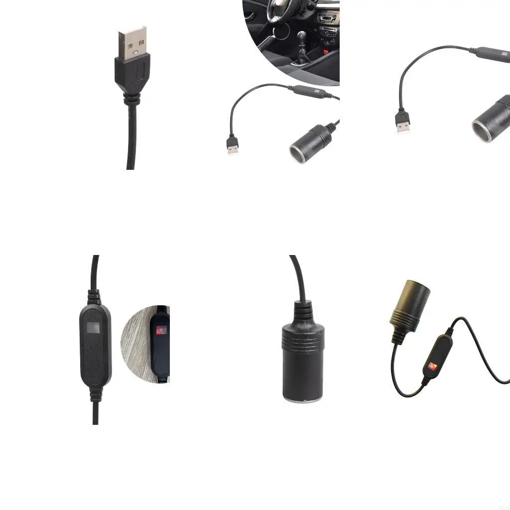 193A USB 5V To 5/9/12V Power Converters Cable With Car Socket Connectivity For Electronic Devices Like DashCam And Fan
