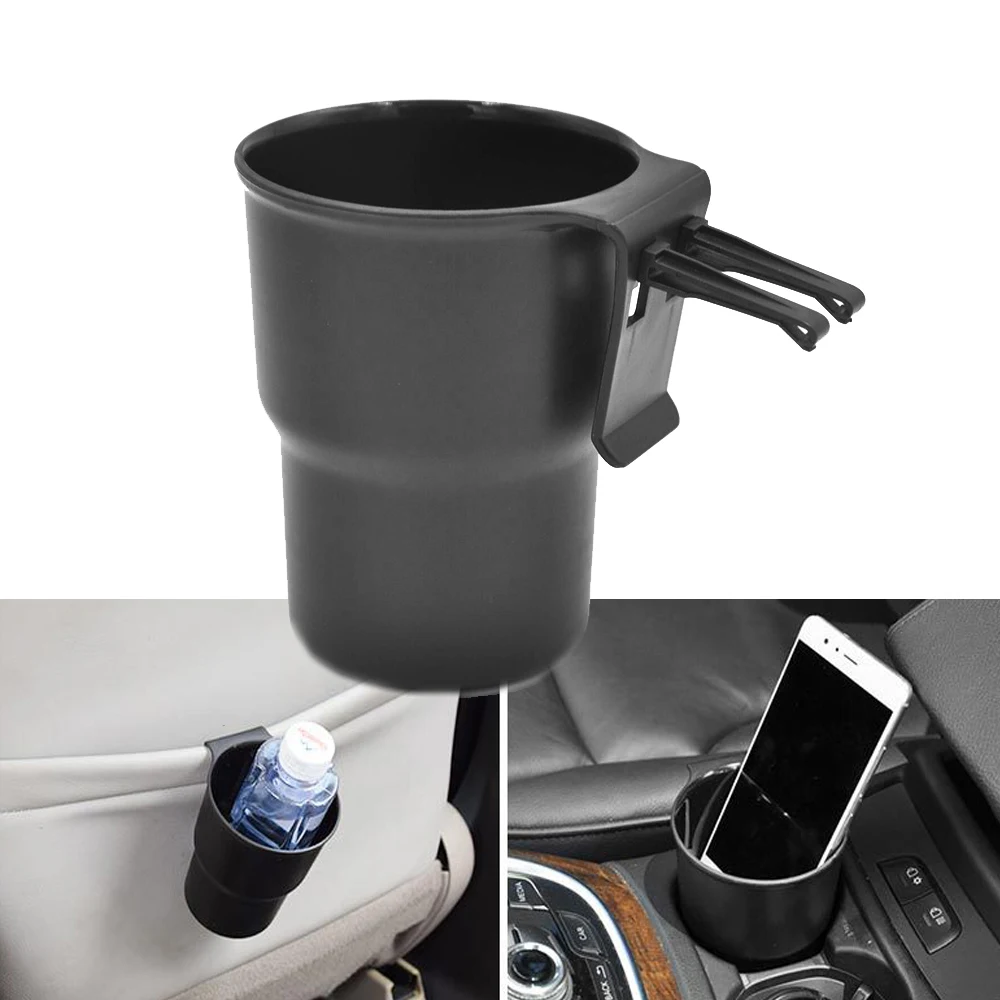 

Car Water Cup Holder 2 in 1 Beverage Holder Trash Can Mobile Phone Holder Air Outlet Chair Back Door Armrest Multifunctional Box