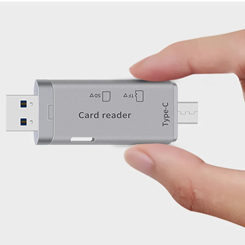 유형 C USB 3.0 카드 리더기 MacBook iPhone iPad 태블릿 노트북 PC 확장 어댑터 용 마이크로 SD TF 메모리 카드 작성기 어댑터