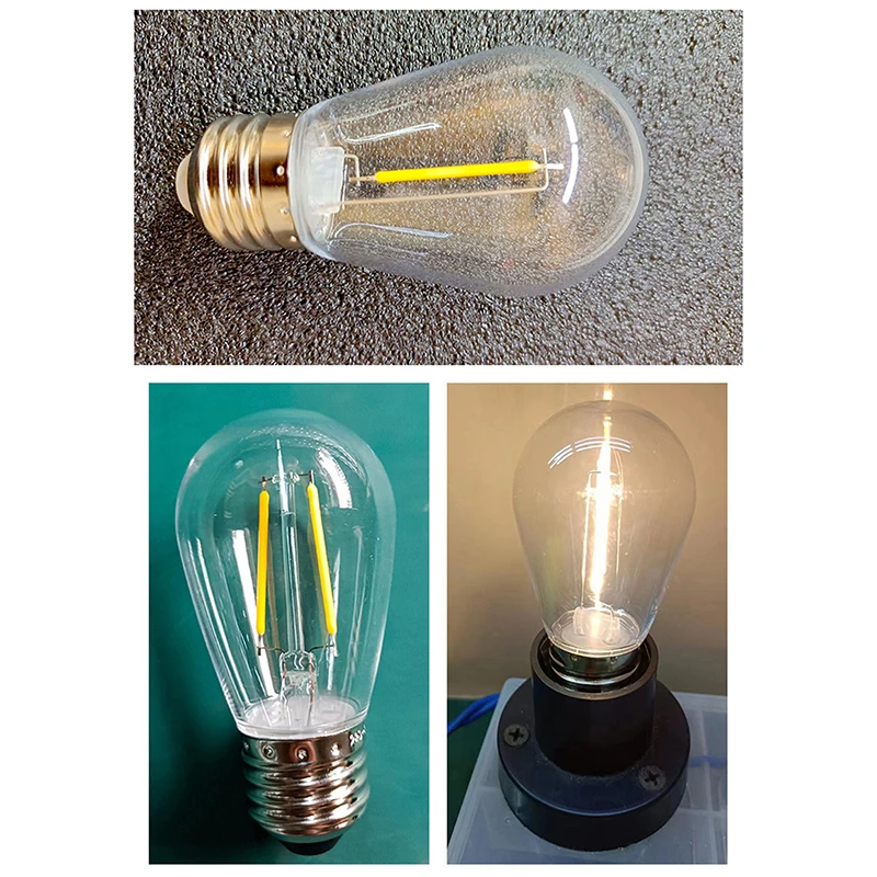 S14 Plastics Led Bulb E27/E26 3V 120V Warm White 2W 1W Shatterproof Lamp Bulbs For String Light Christmas Decoration