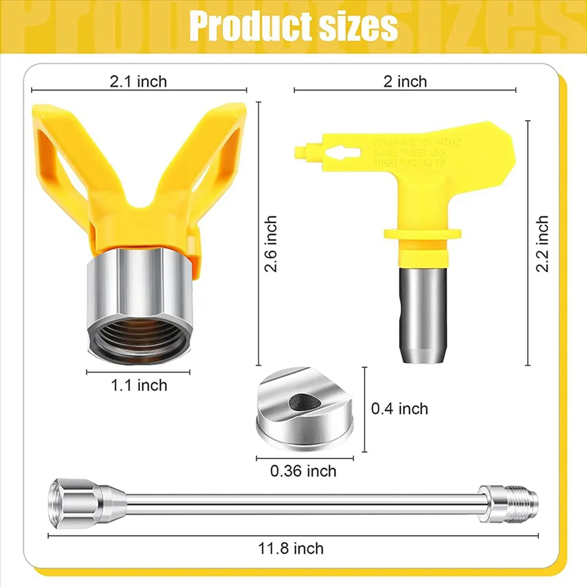 

Набор для безвоздушного распыления краски SEO, 20 предметов: удлинительная штанга 11,8 дюйма с распылителем 517 и защитным колпачком для сопла