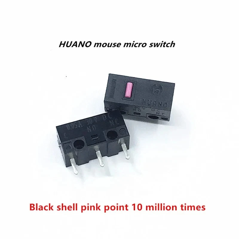 1Pcs Authentic HUANO mouse micro switch button white yellow blue pink green dot blue shell white dot General 3-pin switch