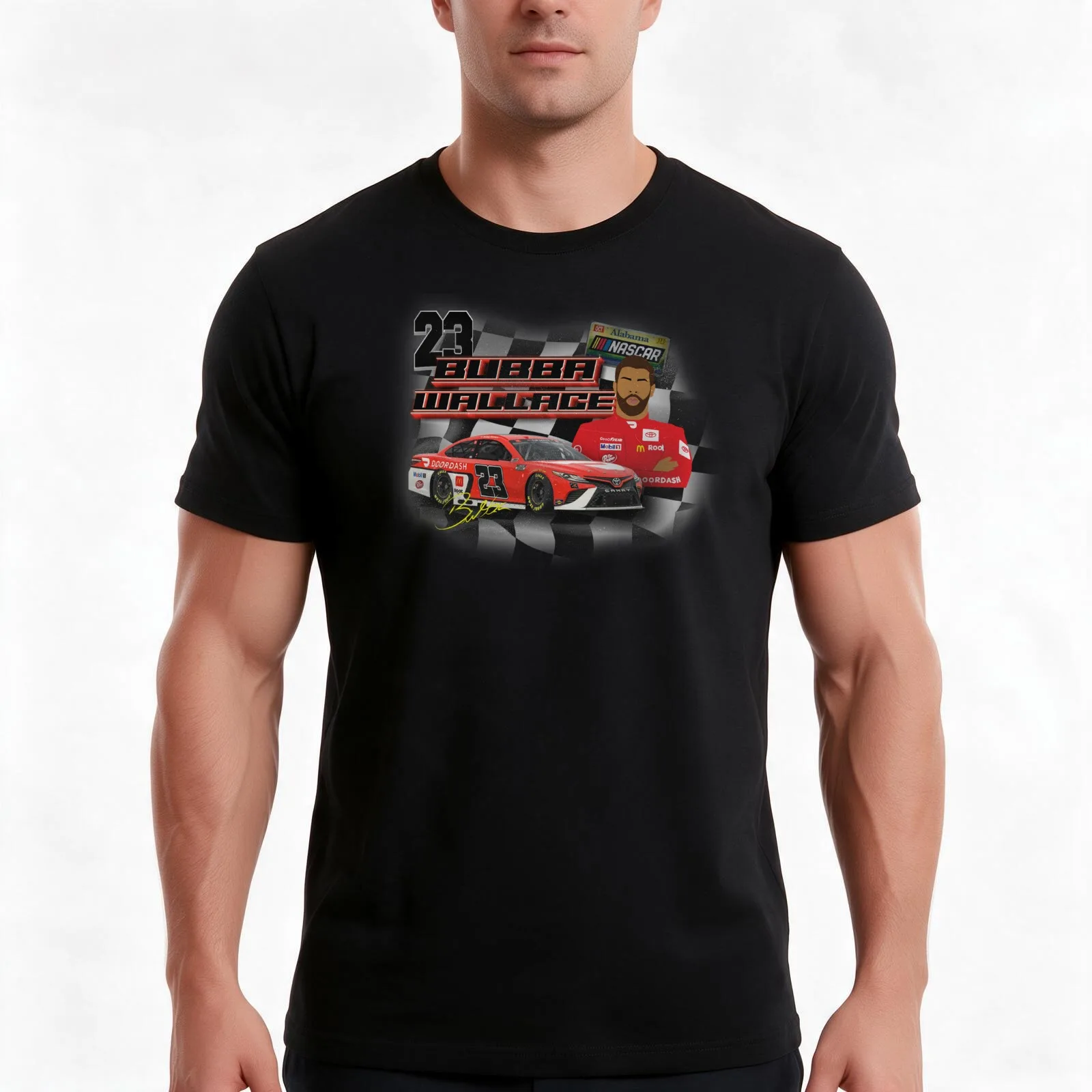 Bubba Wallace Graphic Tee T-Shirt Summer Casual Cotton Tee Oversized Streetwear Tops Vintage Graphic Print Unisex Men Women