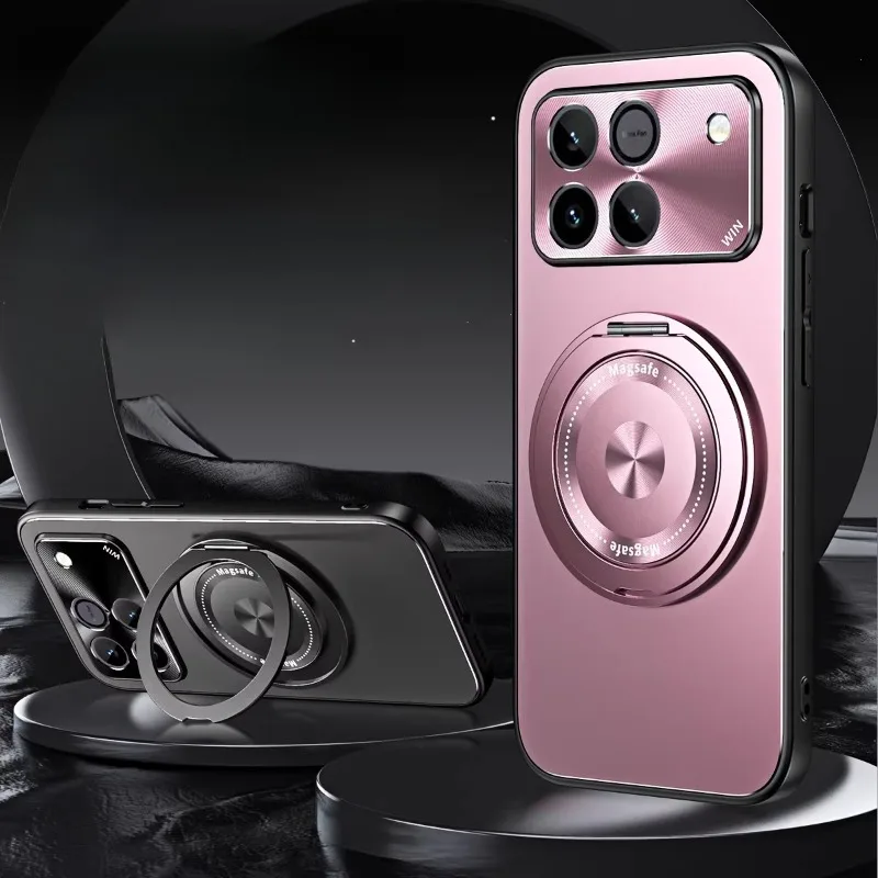 

Магнитный чехол-держатель с кольцом для Honor Win RT, совместимый с MagSafe, матовый, с жестким бампером, защитный