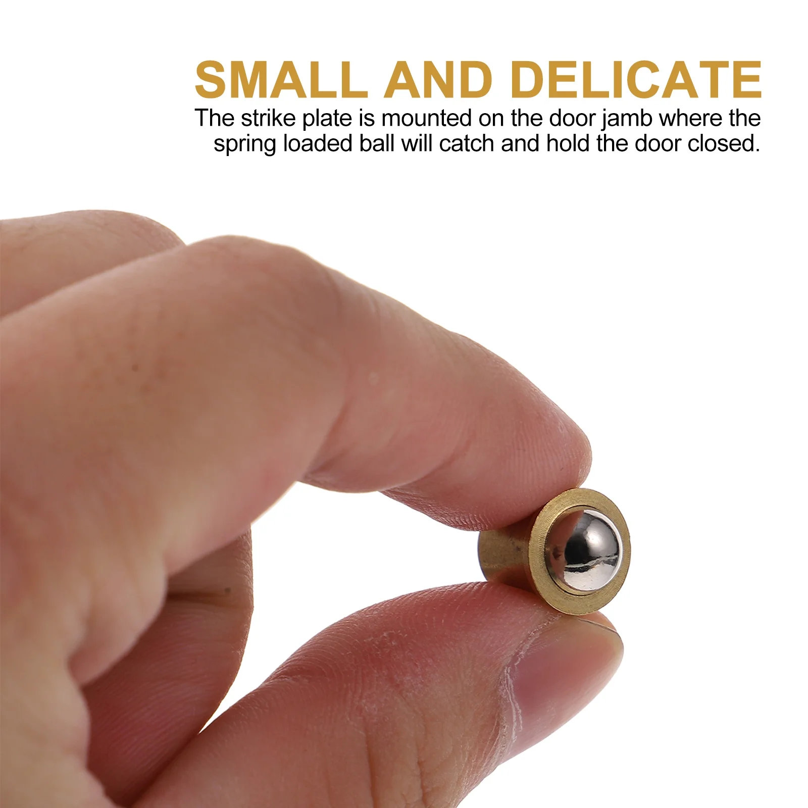 10 قطعة الكرة النحاسية الصيد مزلاج الباب قفل الربيع الأثاث الكرة الصيد خزانة باب غير مرئي استخدام الأثاث الربيع مزلاج #2