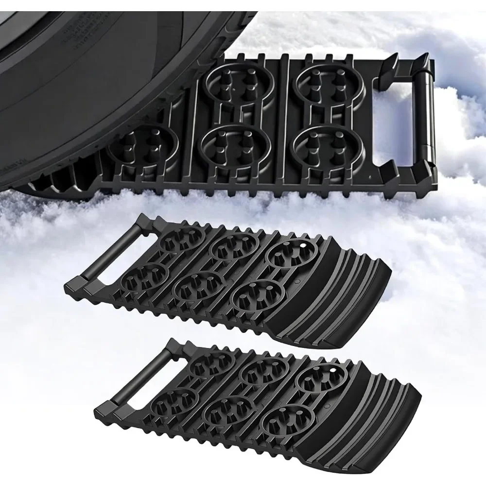 1/2PCS ​​Car Emergency Anti-Skid Traction Pads​​ Heavy Duty 5mm Snow/Mud/Sand Recovery Tracks for SUVs & Off-Road Vehicles