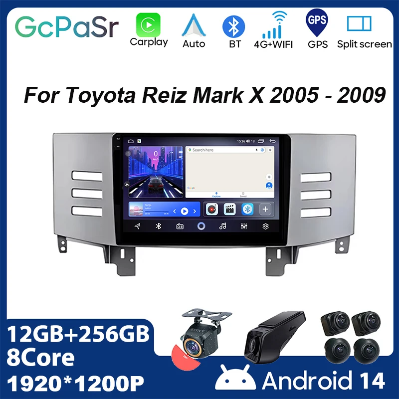 

Android 7862 For Toyota Reiz Mark X 2005 - 2009 Car Radio Video Player Multimedia Navigation Auto 5G Carplayer GPS No 2din DVD