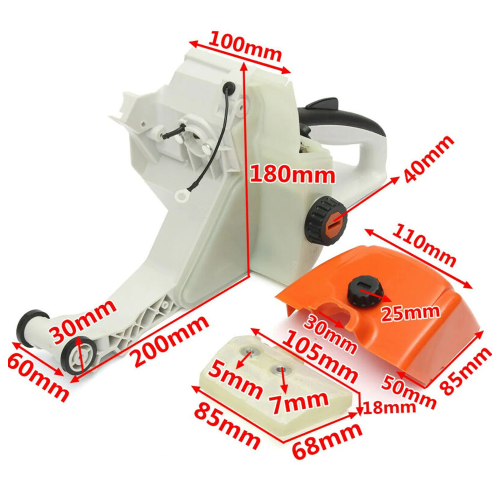 Air Filter Cover Replacement for For 038 For 038AV MS380 Chainsaw with Rear Handle Oil Cap and Filter Components