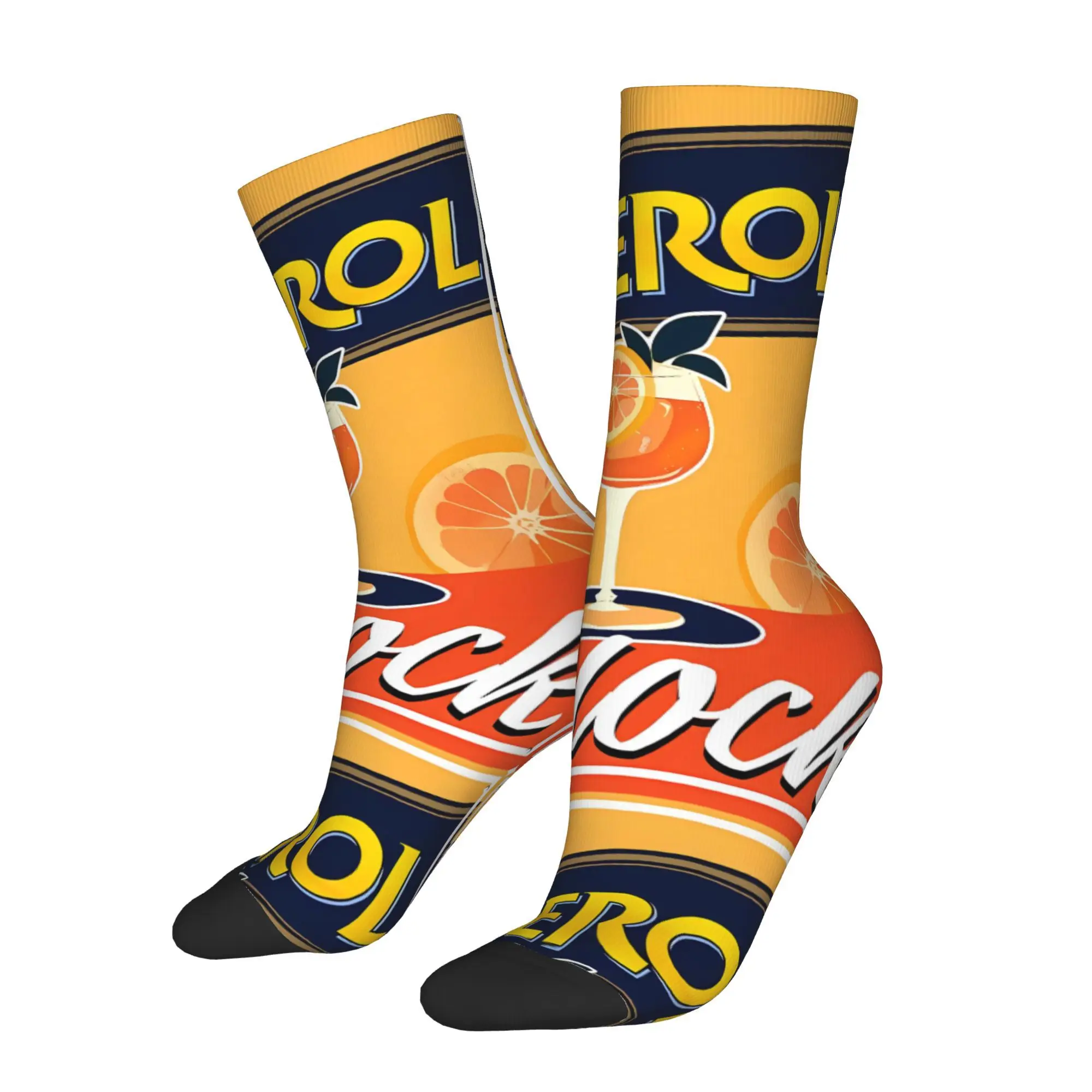 

Orange Sweet Wine Aperol Sock Printed Man Polyester Fashion
