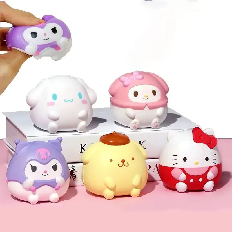 Kawaii Melody Decompression Kuromi Cinnamoroll Stress Relief Squishy Anime Cartoon Children\'s Hand Pinch Toy Healing Gift