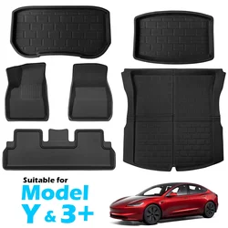 Floor Mats for Tesla Model Y Juniper 2026 Model 3 Highland All Weather Anti-Slip Waterproof XPE Trunk Cargo Liner Accessories