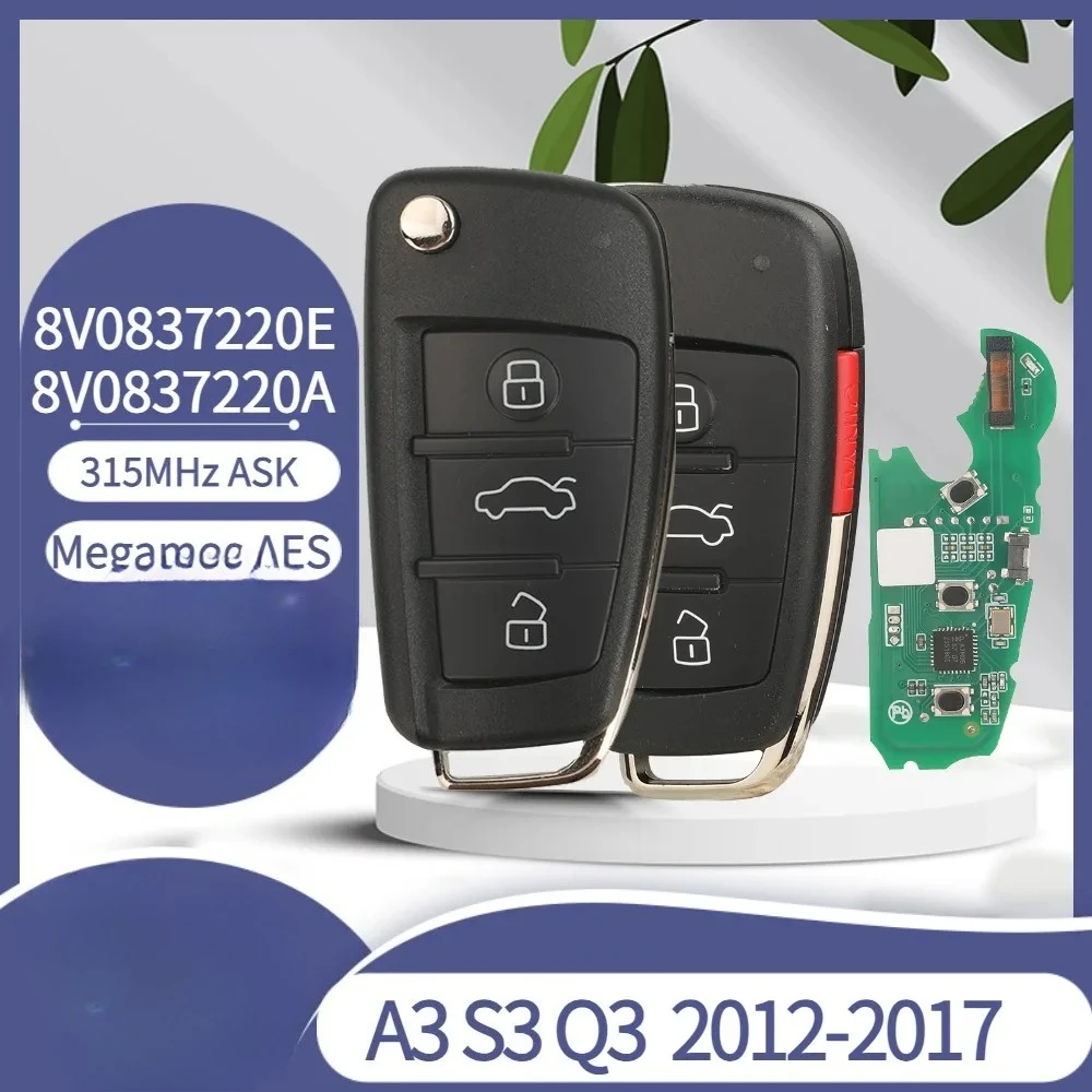 

Умный дистанционный автомобильный ключ 315 МГц MQB48 Fob для Audi A3 S3 Q3 2012-2018 Megamos Keylessgo