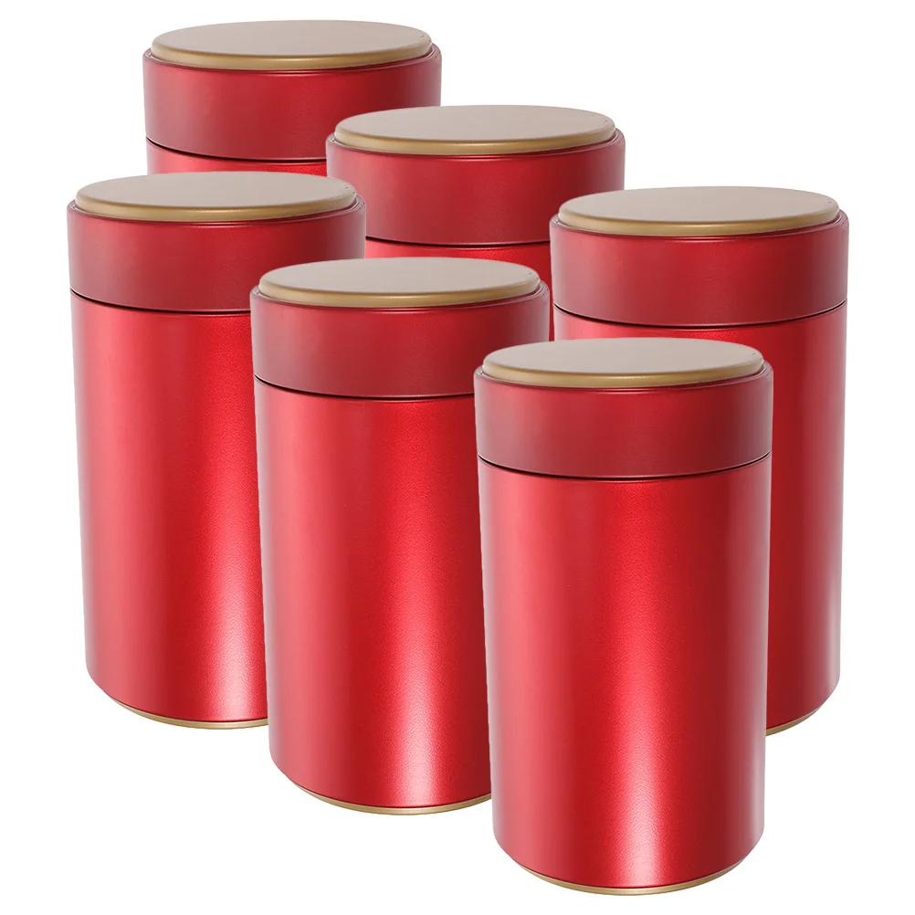 

Airtight Food Storage Containers Tea Canister Coffee Bean Jar Loose Canisters Portable Candy Containers Tinplate Material Easy
