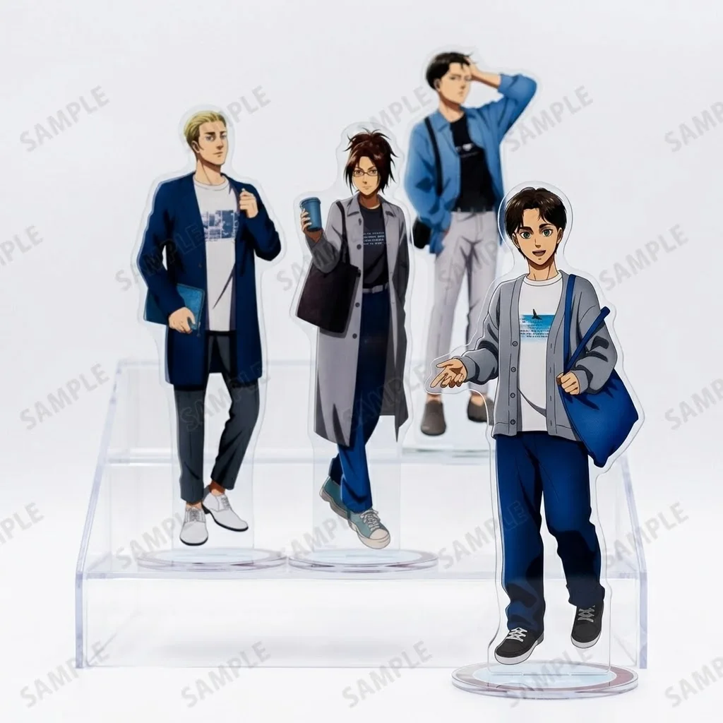 Attack on Titan AOT Levi Eren Acrylic Stand 15cm Erwin Hanji Anime Figure Keychain Table Display Horse Riding Character Plate