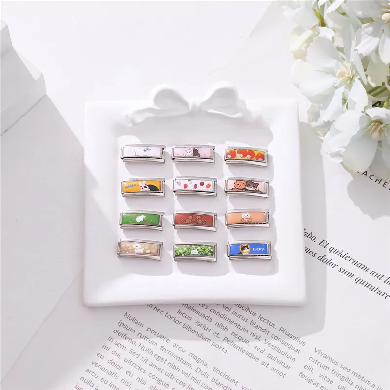 موضة جديدة جميلة الكرتون الحيوانات الأليفة القطط الكلاب الإيطالية وصلات سحرية طويلة صالح 9 مللي متر سوار الفولاذ المقاوم للصدأ النساء الرجال DIY بها بنفسك صنع المجوهرات #6