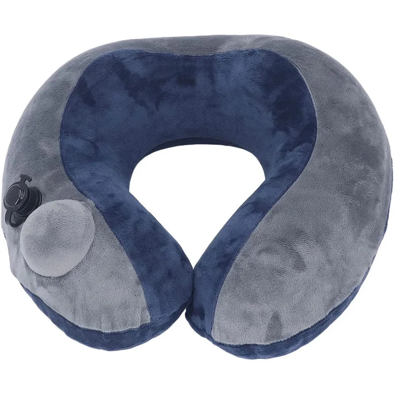 

Inflatable Travel Pillow For Airplanes Velvet Washable U Shaped Napping Pillow Inflatable Neck Pillow For Traveling Plane Grey