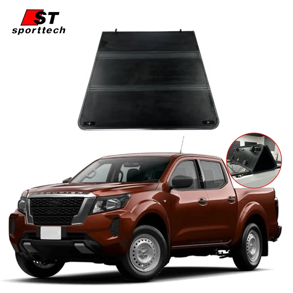 

Factory Direct Auto Part pickup trunk cover hard tri-fold tonneau cover For Navara Np300