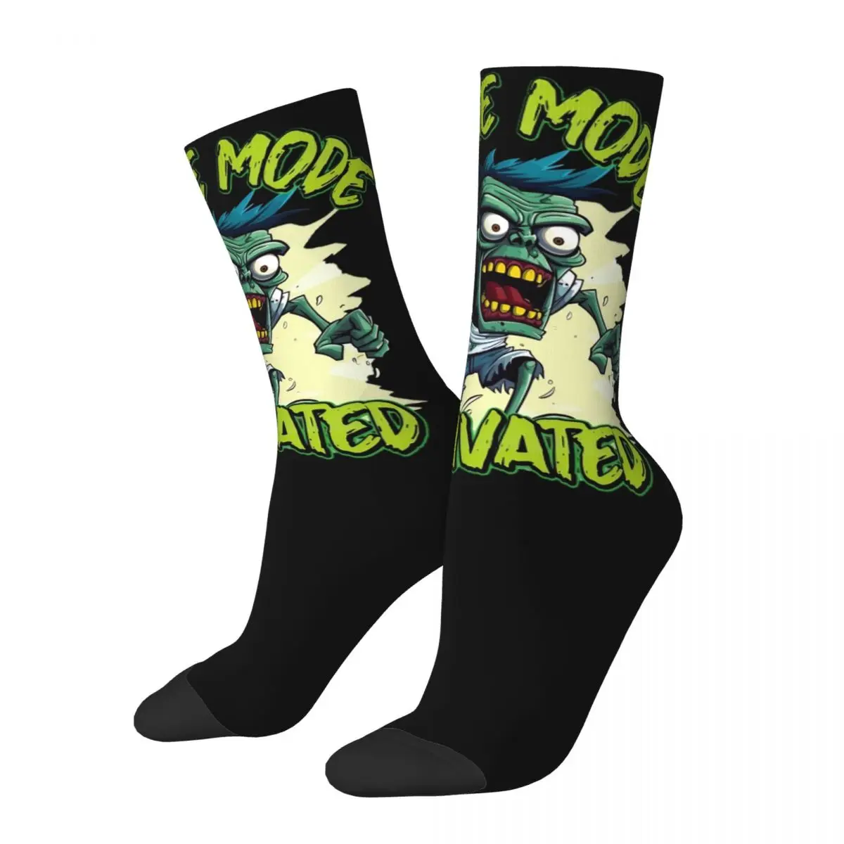 

Zombie Mode Activated Merch Crew Socks Compression Horror Spooky High Quality Middle Tube Socks for Women Men Birthday Present