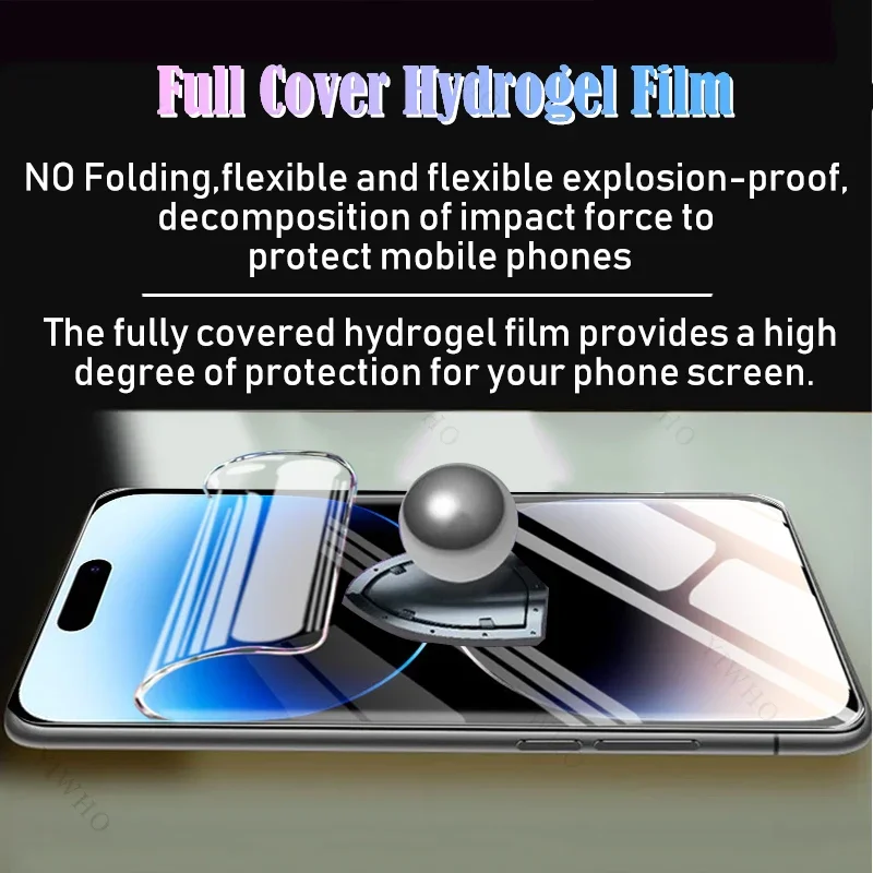 4-1psc Transparent Film Safety Hydrogel Film for Apple IPhone 14 Pro Screen Protectors Protective Clear Front Not Tempered Glass